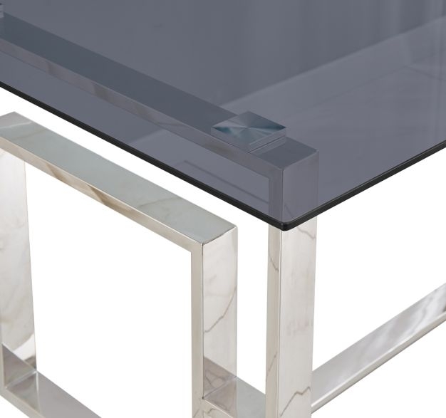 Product photograph of Apex Glass And Chrome Dining Table from Choice Furniture Superstore.