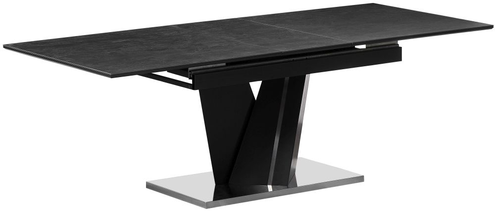 Product photograph of Adele Dark Grey Ceramic Top 180cm-220cm Extending Dining Table from Choice Furniture Superstore.