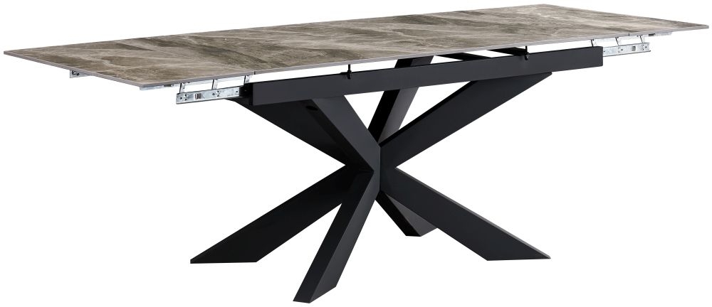 Product photograph of Boston Light Grey Ceramic Top 160cm-240cm Extending Dining Table from Choice Furniture Superstore.