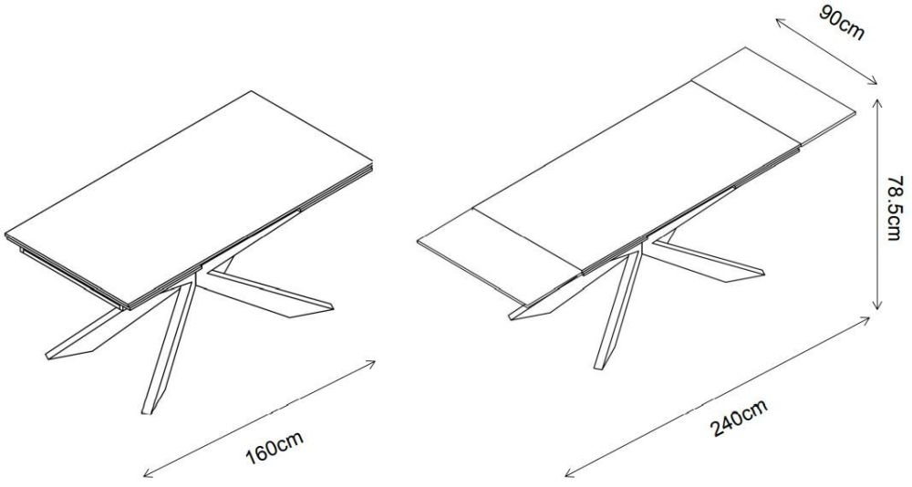 Product photograph of Boston Light Grey Ceramic Top 160cm-240cm Extending Dining Table from Choice Furniture Superstore.