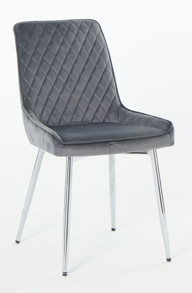 Product photograph of Watson Dark Grey Velvet Dining Chair Set Of 4 from Choice Furniture Superstore.