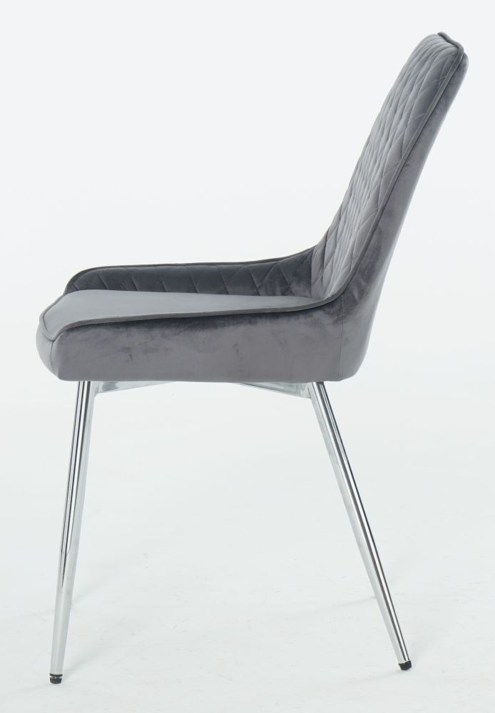 Product photograph of Watson Dark Grey Velvet Dining Chair Set Of 4 from Choice Furniture Superstore.