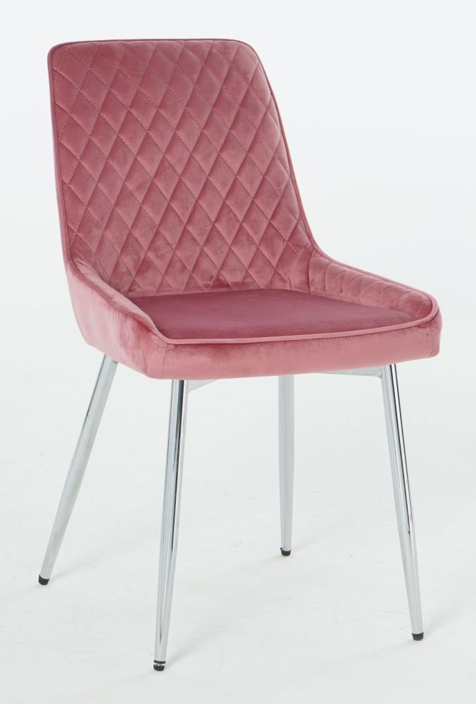 Product photograph of Aria Pink Velvet Dining Chair Set Of 4 from Choice Furniture Superstore.