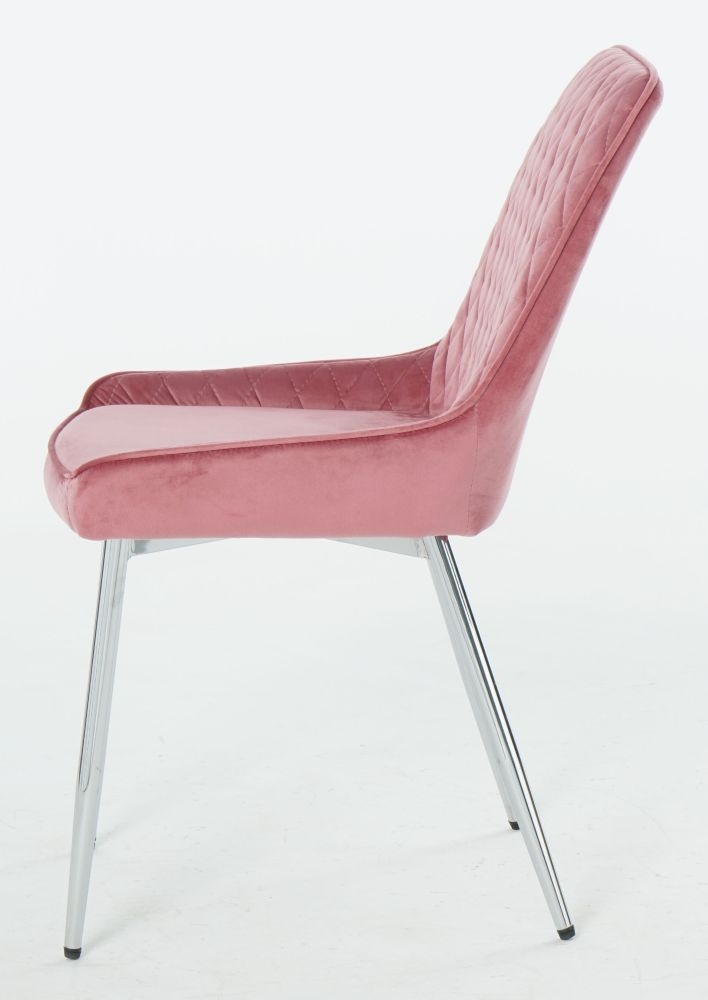 Product photograph of Aria Pink Velvet Dining Chair Set Of 4 from Choice Furniture Superstore.