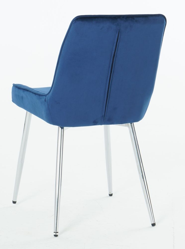 Product photograph of Aria Blue Velvet Dining Chair Set Of 4 from Choice Furniture Superstore.