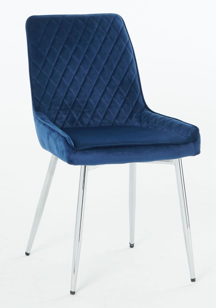 Product photograph of Aria Blue Velvet Dining Chair Set Of 4 from Choice Furniture Superstore.