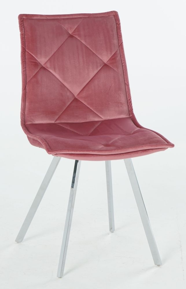 Product photograph of Bella Pink Velvet Dining Chair Set Of 4 from Choice Furniture Superstore.