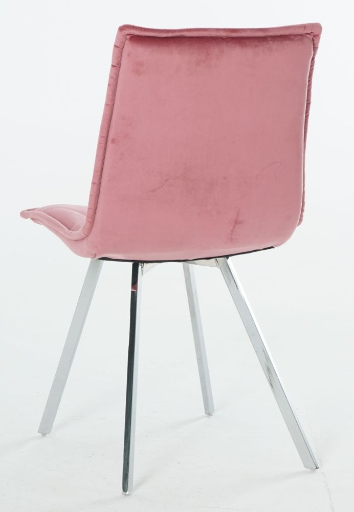 Product photograph of Bella Pink Velvet Dining Chair Set Of 4 from Choice Furniture Superstore.