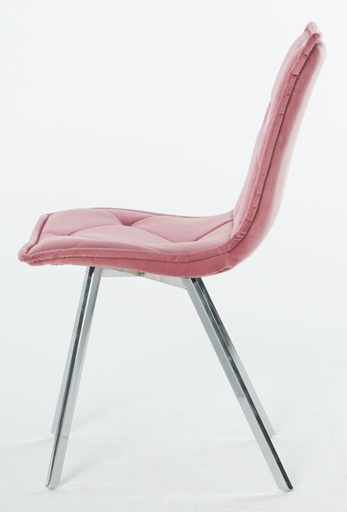 Product photograph of Bella Pink Velvet Dining Chair Set Of 4 from Choice Furniture Superstore.