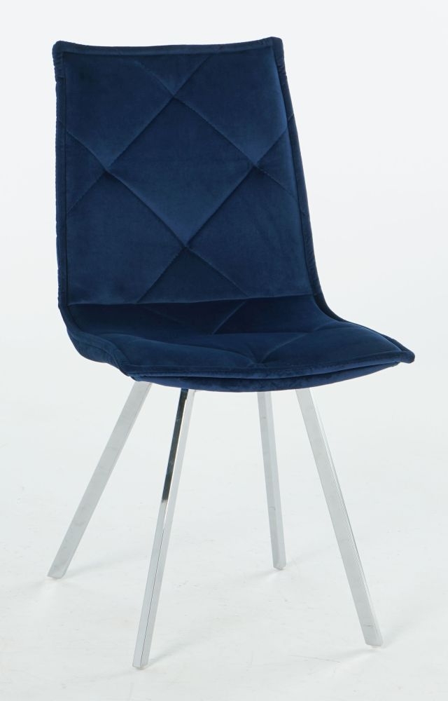 Product photograph of Bella Blue Velvet Dining Chair Set Of 4 from Choice Furniture Superstore.