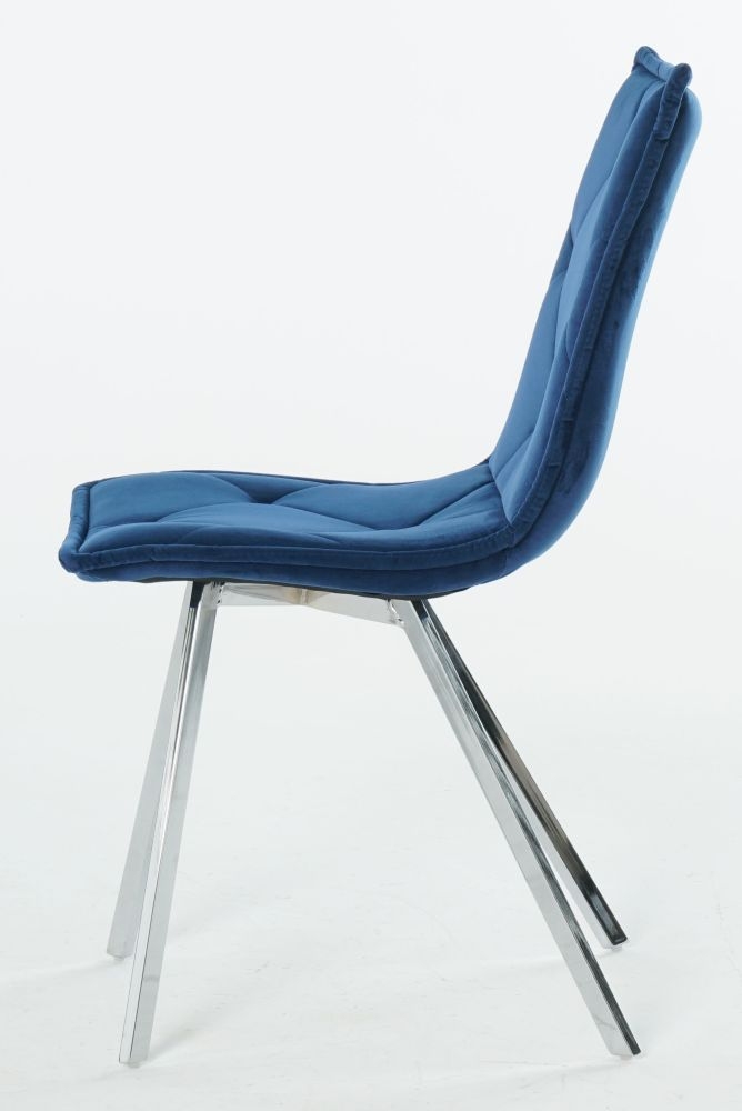 Product photograph of Bella Blue Velvet Dining Chair Set Of 4 from Choice Furniture Superstore.