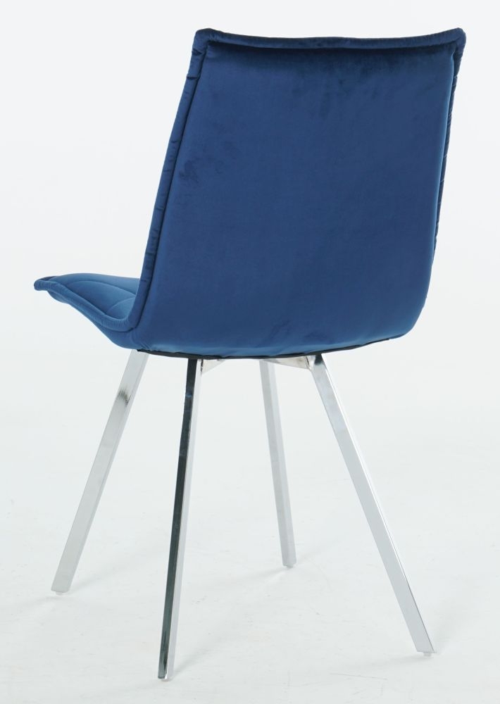 Product photograph of Bella Blue Velvet Dining Chair Set Of 4 from Choice Furniture Superstore.