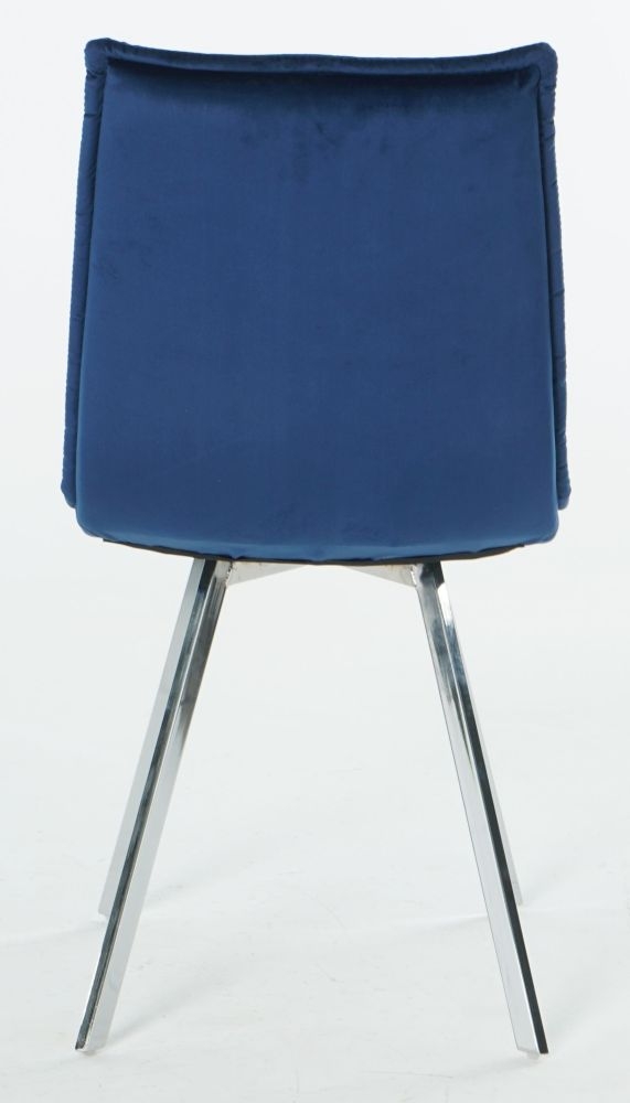 Product photograph of Bella Blue Velvet Dining Chair Set Of 4 from Choice Furniture Superstore.