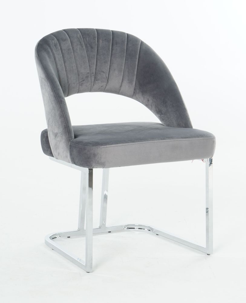 Product photograph of Isabella Velvet Fabric U Shaped Dining Chair Sold In Pairs from Choice Furniture Superstore.