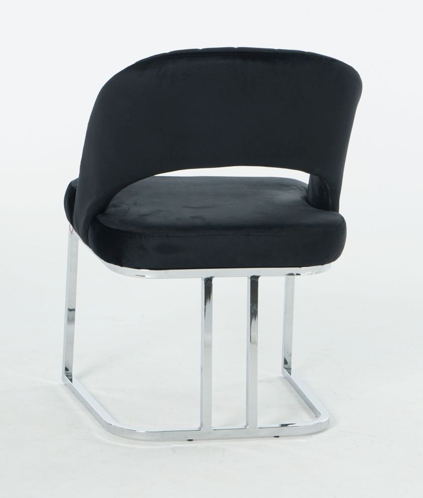 Product photograph of Isabella Black Velvet Fabric U Shaped Dining Chair Sold In Pairs from Choice Furniture Superstore.