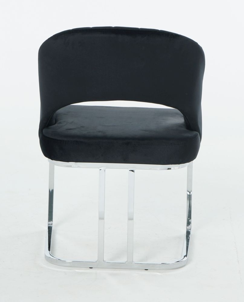 Product photograph of Isabella Black Velvet Fabric U Shaped Dining Chair Sold In Pairs from Choice Furniture Superstore.