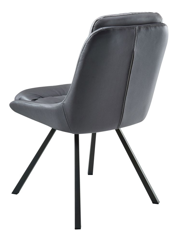 Product photograph of Bellucci Dark Grey Faux Leather Dining Chair With Black Legs Sold In Pairs from Choice Furniture Superstore.