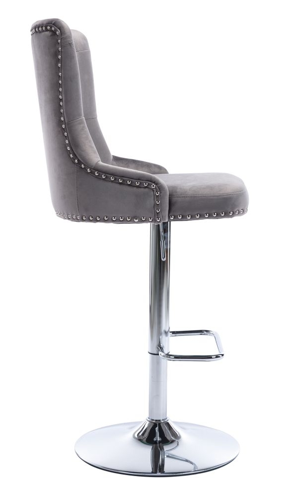 Product photograph of Adriana Velvet Fabric And Chrome Swivel Barstool Sold In Pairs from Choice Furniture Superstore.