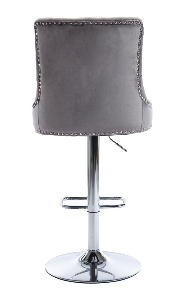 Product photograph of Adriana Velvet Fabric And Chrome Swivel Barstool Sold In Pairs from Choice Furniture Superstore.