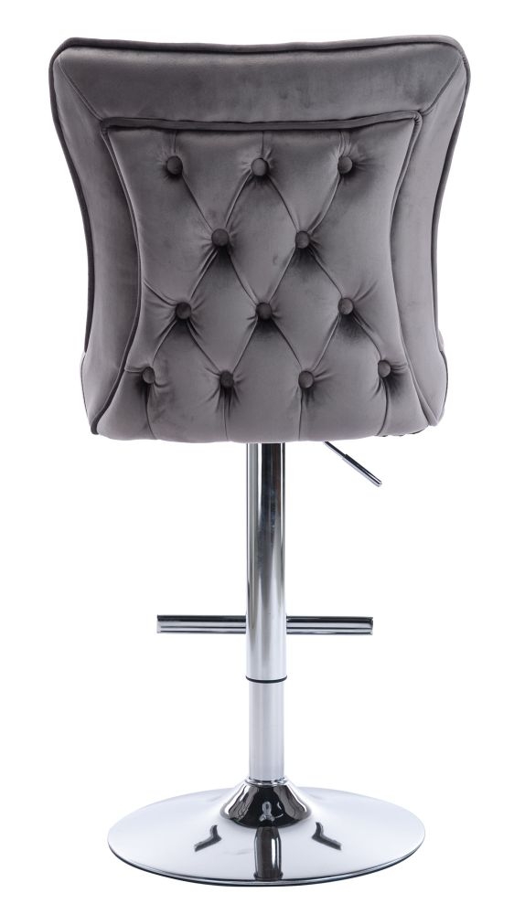 Product photograph of 2 X Jemma Dark Grey Velvet Fabric Swivel Barstool from Choice Furniture Superstore.