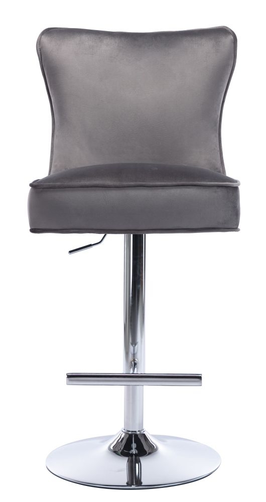 Product photograph of 2 X Jemma Dark Grey Velvet Fabric Swivel Barstool from Choice Furniture Superstore.