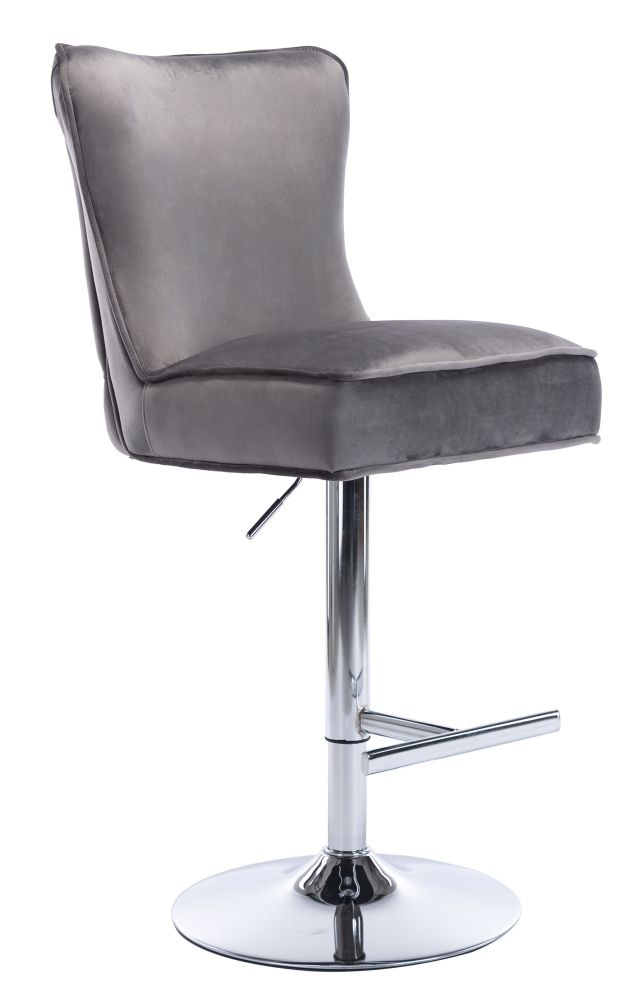 Product photograph of Jemma Dark Velvet Fabric Swivel Barstool Sold In Pairs from Choice Furniture Superstore.