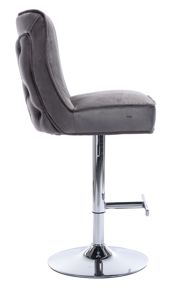 Product photograph of 2 X Jemma Dark Grey Velvet Fabric Swivel Barstool from Choice Furniture Superstore.