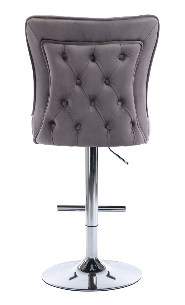 Product photograph of 2 X Jemma Silver Grey Velvet Fabric Swivel Barstool from Choice Furniture Superstore.