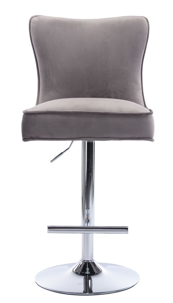Product photograph of 2 X Jemma Silver Grey Velvet Fabric Swivel Barstool from Choice Furniture Superstore.