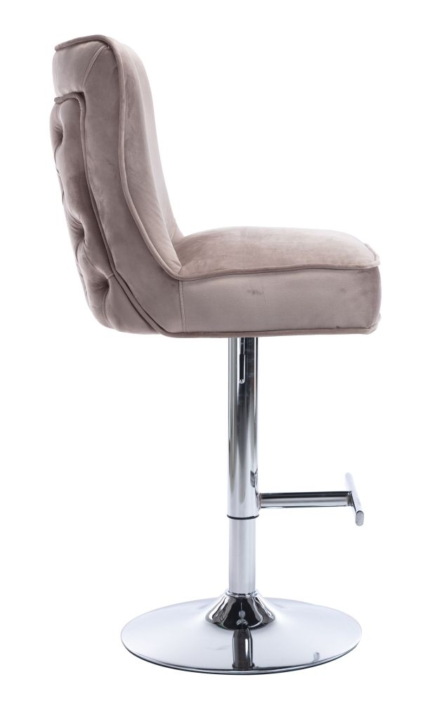 Product photograph of Jemma Mink Velvet Fabric Swivel Barstool Sold In Pairs from Choice Furniture Superstore.