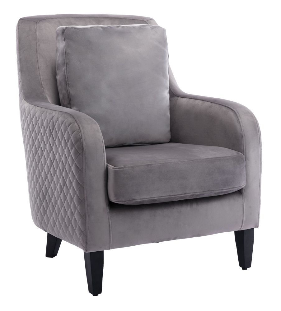 Product photograph of Aldo Dark Grey Velvet Fabric Armchair from Choice Furniture Superstore.