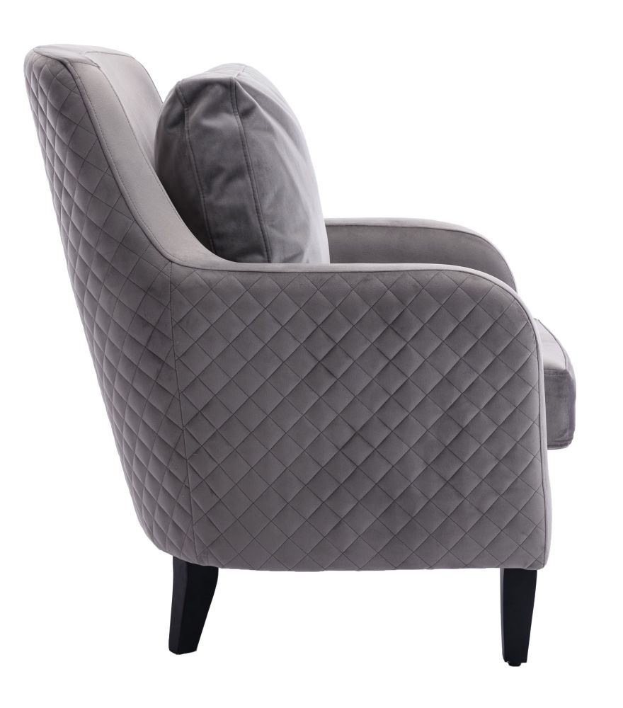 Product photograph of Aldo Dark Grey Velvet Fabric Armchair from Choice Furniture Superstore.