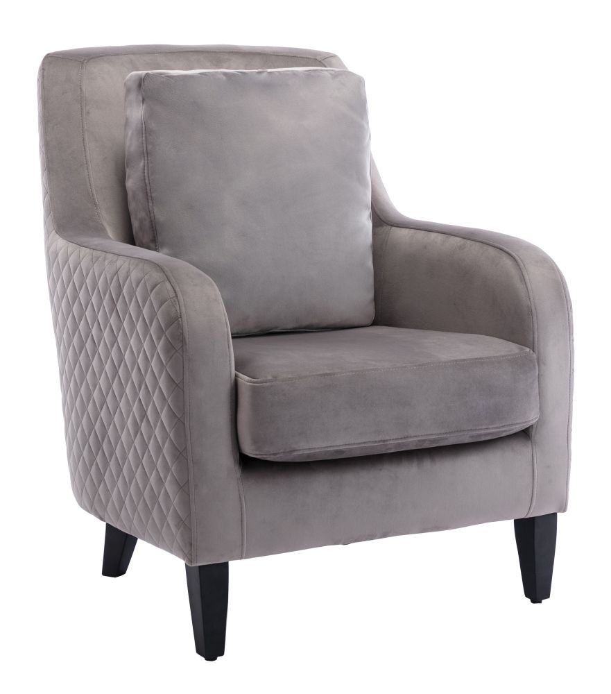 Product photograph of Aldo Silver Grey Velvet Fabric Armchair from Choice Furniture Superstore.