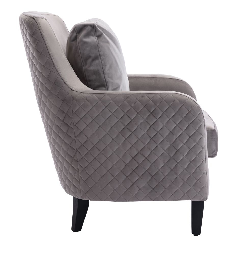 Product photograph of Aldo Silver Grey Velvet Fabric Armchair from Choice Furniture Superstore.