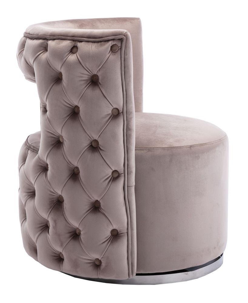 Product photograph of Donna Mink Velvet Fabric Lounge Chair from Choice Furniture Superstore.