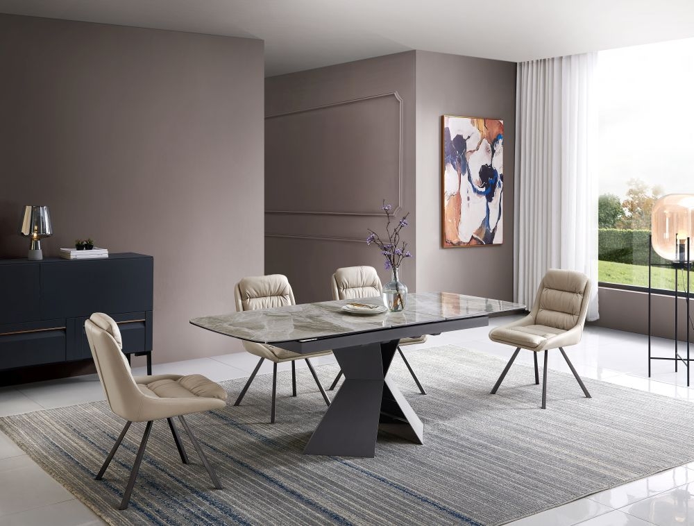 Product photograph of Florence Dark Grey Ceramic Top 160cm-200cm Extending Dining Table from Choice Furniture Superstore.