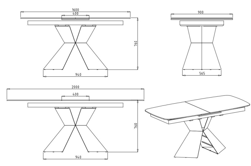 Product photograph of Florence Light Grey Ceramic Top 160cm-200cm Extending Dining Table from Choice Furniture Superstore.