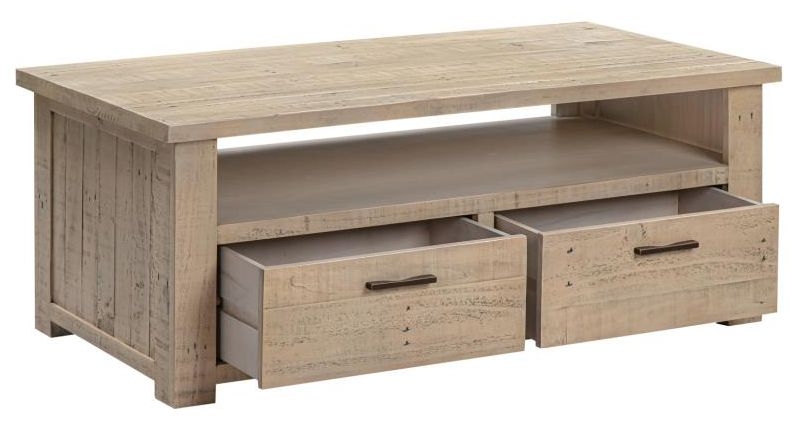 Product photograph of Fjord Scandinavian Style Rustic Pine Coffee Table from Choice Furniture Superstore.