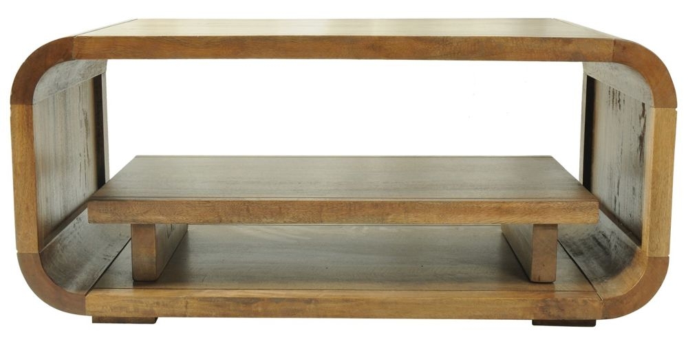 Product photograph of Lounge Curved Edge Mango Wood Coffee Table from Choice Furniture Superstore.