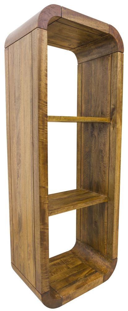 Product photograph of Lounge Curved Edge Mango Wood Tall Bookcase from Choice Furniture Superstore.
