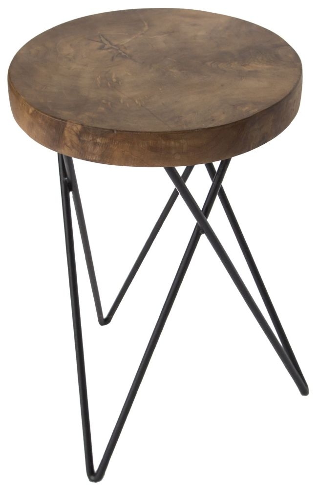 Product photograph of Bibisa Chunky Teak Outdoor Round Stool from Choice Furniture Superstore.