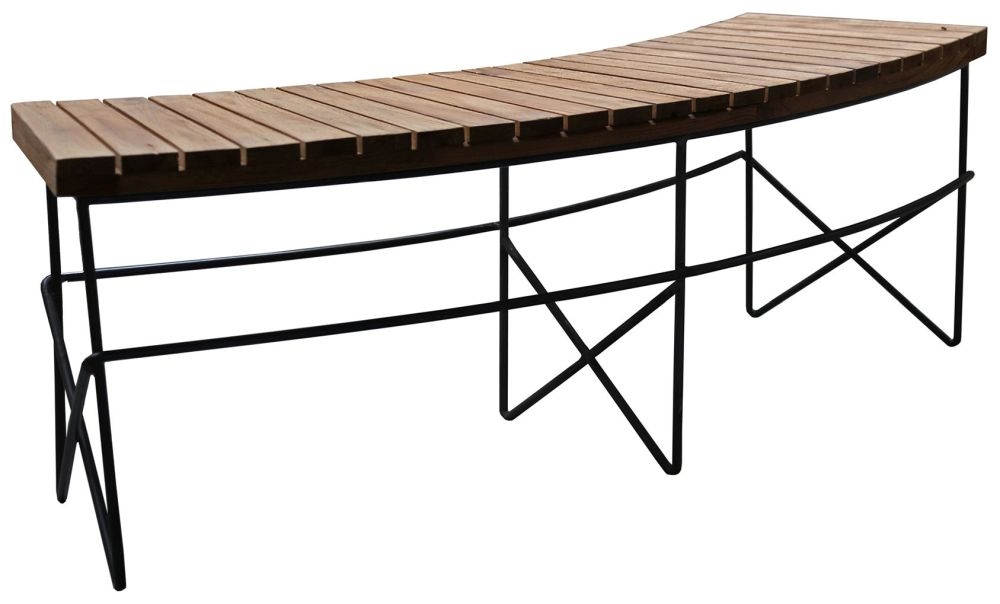 Product photograph of Bibisa Stylish Teak Outdoor Fire Pit Bench from Choice Furniture Superstore.