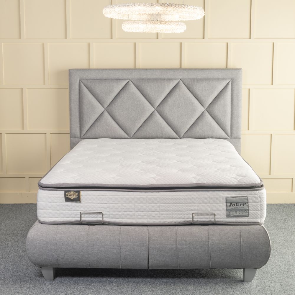 Product photograph of Joker Light Grey Fabric Ottoman Storage Bed - 5ft King Size from Choice Furniture Superstore.
