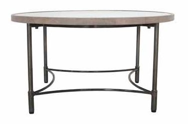 Product photograph of Pottery Apollo Greywash Mango Wood Round Coffee Table from Choice Furniture Superstore.