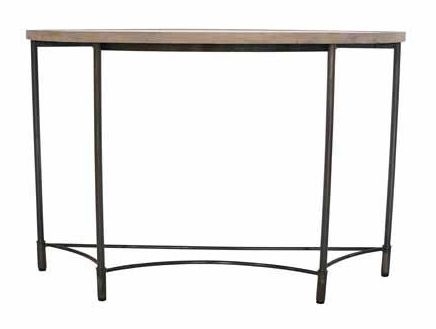 Product photograph of Pottery Apollo Greywash Mango Wood Demi Lune Table from Choice Furniture Superstore.