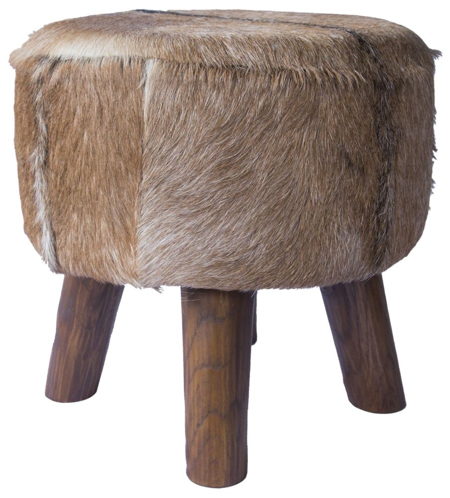 Product photograph of Frankfort Solid Teak Root Small Round Pouffe from Choice Furniture Superstore.