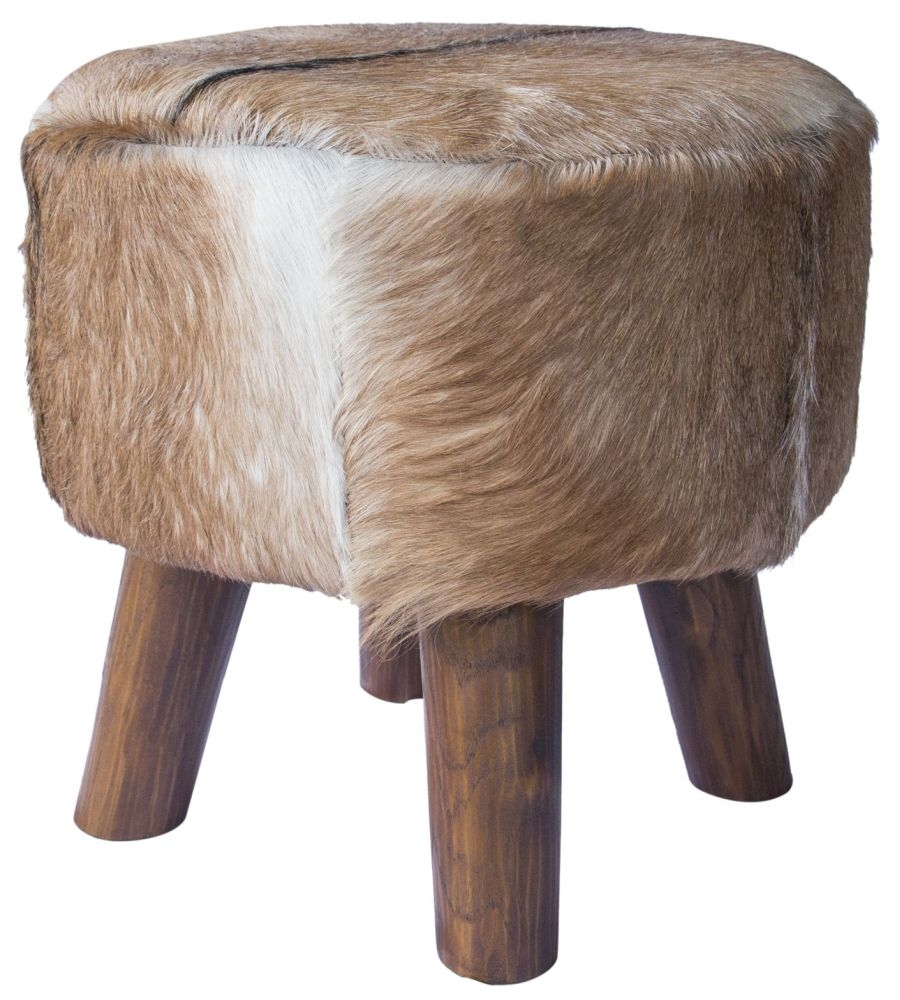 Product photograph of Frankfort Solid Teak Root Small Round Pouffe from Choice Furniture Superstore.