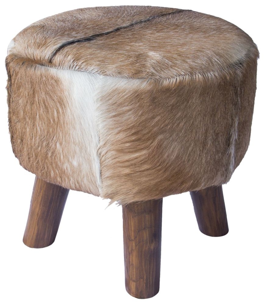 Product photograph of Frankfort Solid Teak Root Small Round Pouffe from Choice Furniture Superstore.