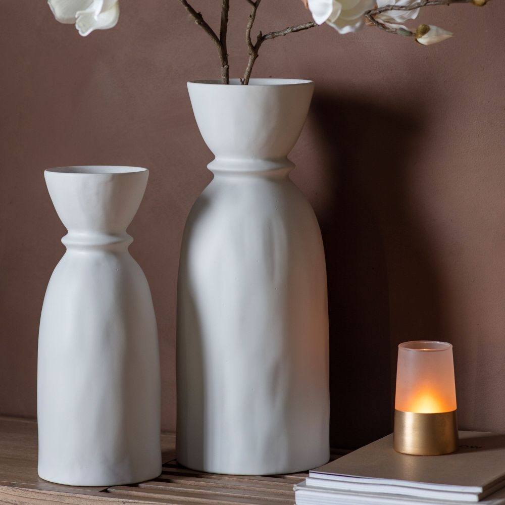 Product photograph of Joyce White Large Bottle Vase from Choice Furniture Superstore.