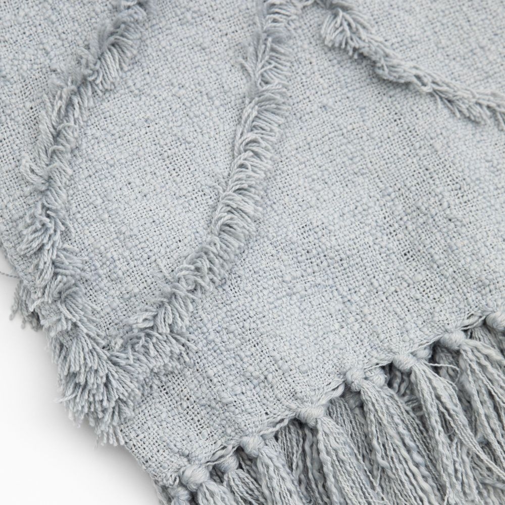 Product photograph of Miami Woven Tufted Grey Fabric Throw from Choice Furniture Superstore.